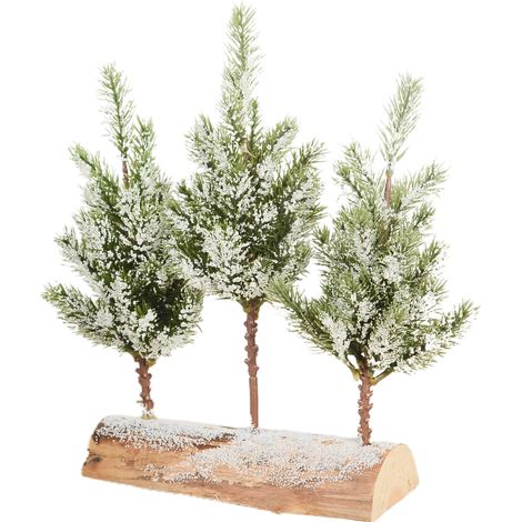 Künstlicher grüner Weihnachtsbaum fürs Büro, Holzstumpf (3 Bäume) (1/2)