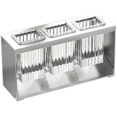 QORVA-Porte-ustensiles de cuisine pour le comptoir, organisateur de couverts avec 3 compartiments de rangement, organisateur de cuisine, porte-couverts, cuillère, spatule, fourchette (1/3)