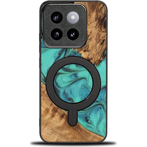 Coque Bewood Unique pour Xiaomi 14T – Turquoise avec MagSafe (1/3)