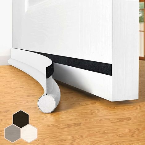 Joint de porte coupe-vent auto-adhésif pour portes, 94 cm sous porte coupe-vent isolable balai de porte protection contre les intempéries, insonorisé, Blanc (1/4)