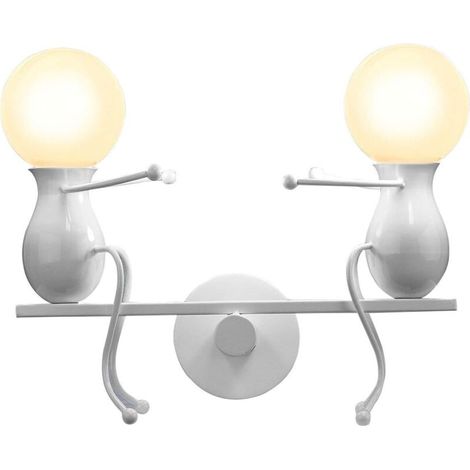 Humanoïde Créatif Lampe Murale Moderne Applique Murale Simple Lampe de Mur Art Déco Max 60W E27 Base Fer Titulaire pour Chambre, Chevet, Couloir, Restaurant, Cuisine [Classe énergétique F] (1/5)