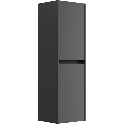 Badezimmer Hochschrank 112cm Softclose Taifun zur Wandmontage grafit
