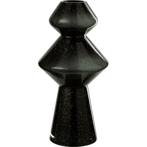 Vase Design en Verre "Carol" 35cm Noir