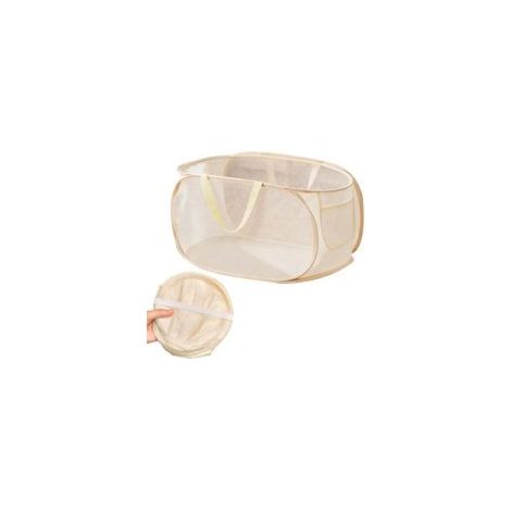 Paniers à Linge Pliable, 70L+ Corbeille à Linge Sale avec Poignées, Pop Up en Panier Rangement Linge Grand Capacité, pliable et Portable pour Laverie, Buanderie, Maison, Dortoir (Beige)