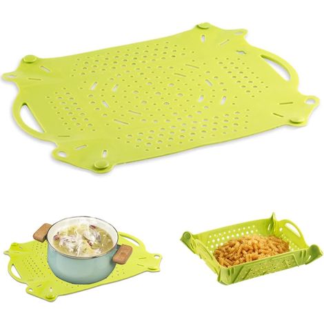 Tapis de drainage multifonction en silicone pliable, passoire pour vaisselle, fruits et légumes, accessoire de cuisine pratique