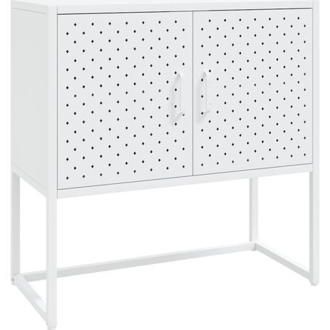 Maison Exclusive - Credenza Bianca 75x35x75 cm in Acciaio (1/5)