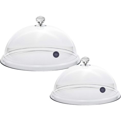 Cloche Fumoir - Lot de 2 - Polycarbonate Transparent - Valve Injection Fumée - Cuisine Restaurant Bar - Diamètres 20 cm et 25 cm (1/5)