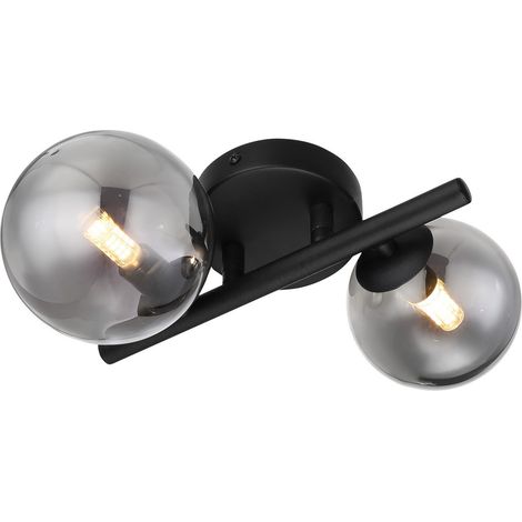 Globo - aplique de pared - Riha - negro - vidrio metal vidrio (1/5)