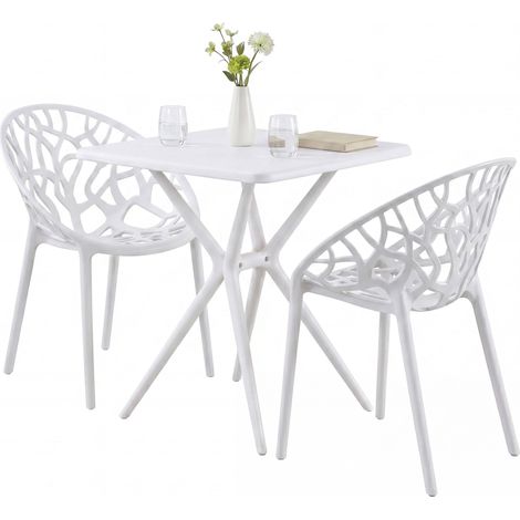 Gartenmöbel-Set Lumera mit 2 Stühlen weiß (1/5)