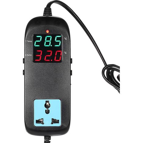 Thermostat électronique numérique LED pour élevage, contrôleur de température avec thermocouple