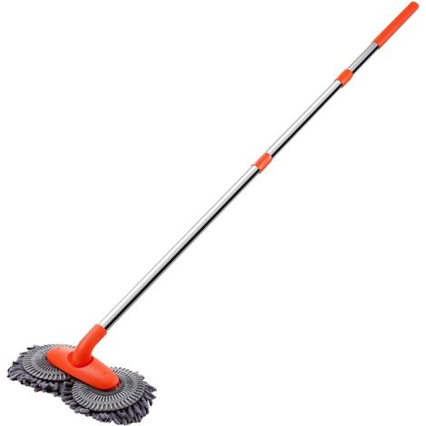 Brosse de lavage de voiture pour l'extérieur - Brosse de nettoyage pour camping-car - Extensible - Double tête - Anti-rayures - En microfibre - Avec poignée télescopique - Pour camping-car, camion, (1/5)