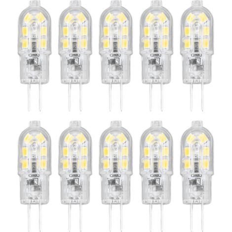 G4 LED bulb, dimmable, high color rendering, transparent casing, for landscape lighting, DC 12V, white, 10 pieces (1/5)