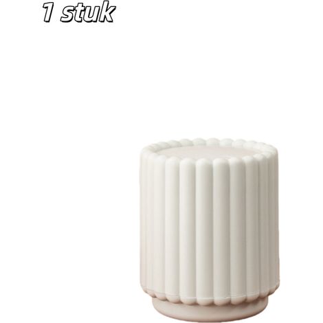 Petite poubelle cylindrique avec couvercle et bac fermé pour collecter les déchets dans la cuisine chambre salle de bain et autres espaces intérieurs 1 pièce couleur blanche (1/5)