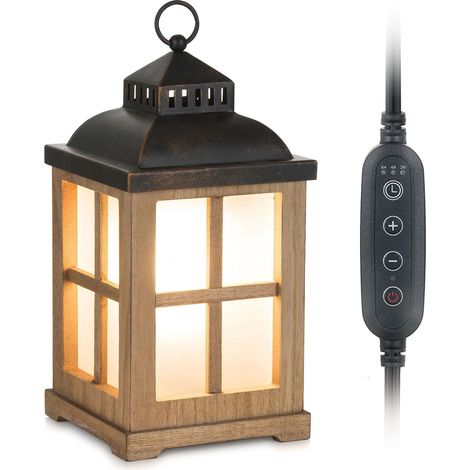 Lampe à parfum électrique pour cire avec minuterie : bougie en bois lampe de table chaude pour huiles essentielles bougie parfumée huile parfumée parfum maison de campagne décoration maison (1/5)