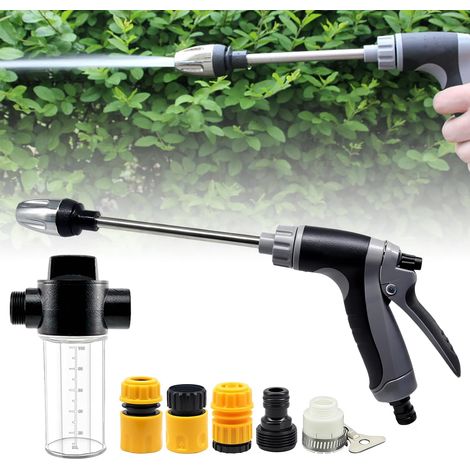 High Pressure Cleaner, Turbo Spray Gun with Adjustable Jet Nozzle, Multifunction Watering Lance for Car Washing, Patio Cleaning, Garden Pet Shower, Universal Adapter Included (1/5)
