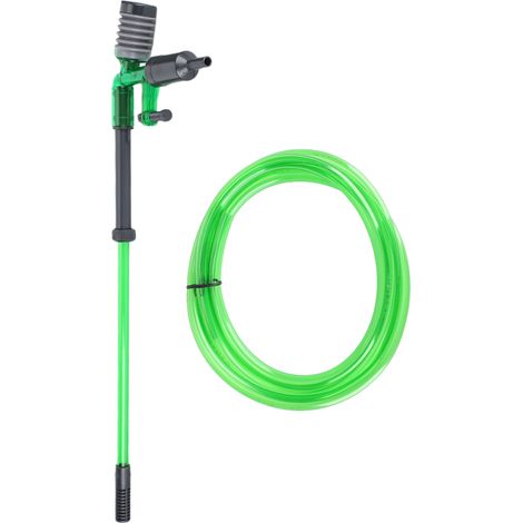 Aspiradora de grava para acuarios S-600 fabricada en plástico verde con manguera y boquillas desmontables. (1/5)