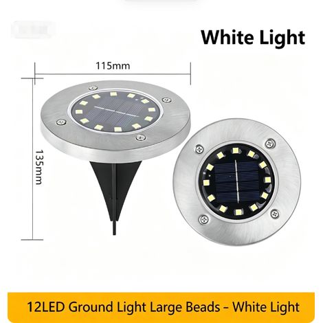 Lampe Solaire Extérieur, 8 LED Luminaire Jardin Au Sol Eclairage IP65 Lampe Solaire Spot Encastrable Pour Chemin Terrasse Cour Souterraine-Blanc Froid Lot de 1 (1/5)