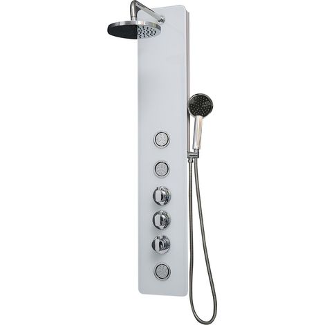 Colonna idromassaggio termostatica in vetro bianco modello GS-49 (1/5)