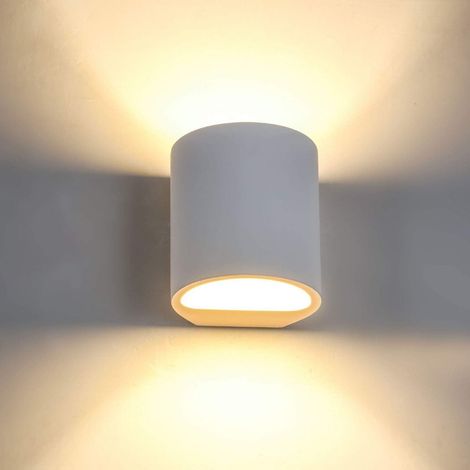 Lampe Murale Interieur avec Ampoule LED G9 3W, Applique Murale en Plâtre Blanc Chaud Moderne pour Salon, Chambre, Escalier, Couloir