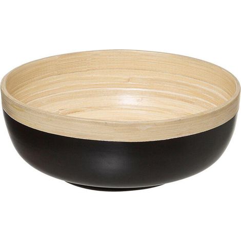 Cuenco de bambú color carbón moderno, diámetro 20 cm