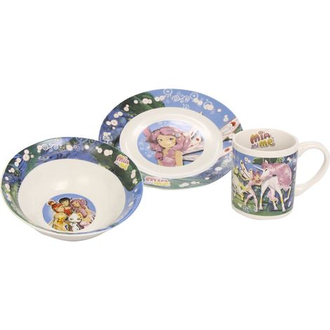 MIA AND ME Set de dejeuner : bol assiette mug