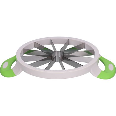 Coupe-pastèque manuel en acier inoxydable, outil de découpe de fruits idéal pour la maison, les voyages, le camping, les pique-niques et le bureau (grand format). (1/5)