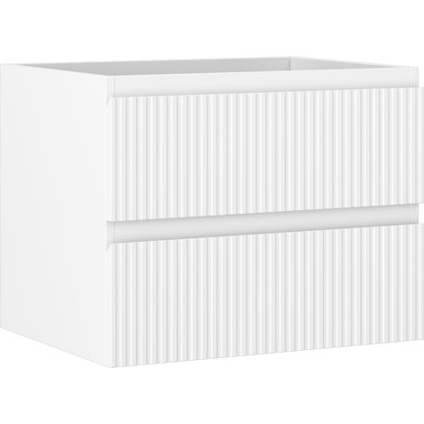 Mexen Rivel Badezimmer-Unterschrank 60 cm, 2 Schubladen, geriffelt, weiß matt - 91A20-06047-2-BFF01