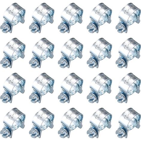 Colliers de serrage Dailygoods, lot de 20 colliers de serrage réglables pour tuyaux, mini colliers de serrage pour conduites de carburant, boîte de rangement de haute qualité (1/5)