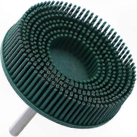 Meule à polir en caoutchouc 3 pouces pour perceuse électrique, brosse abrasive vert foncé pour éliminer rouille et bavures, grain moyen (1/5)