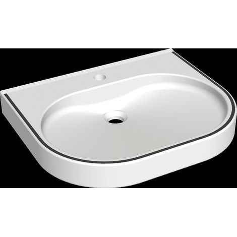 KWC Waschtisch, Variuscare, MIRANIT, 550x120x450 mm, Barr-frei, Farbstreifen (1/2)