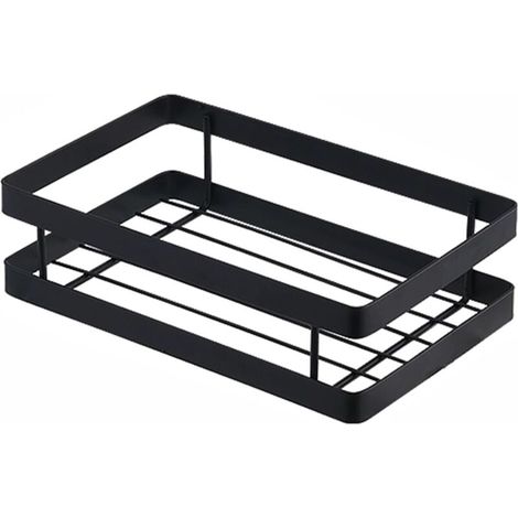 Thick Storage Basket, Kitchen Shelf, Bathroom Shelf, Black (20cm)