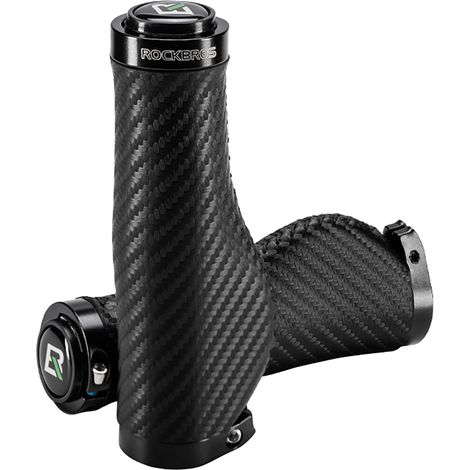 Puños ergonómicos antideslizantes para bicicleta, con diseño retorcido - color negro. (1/2)