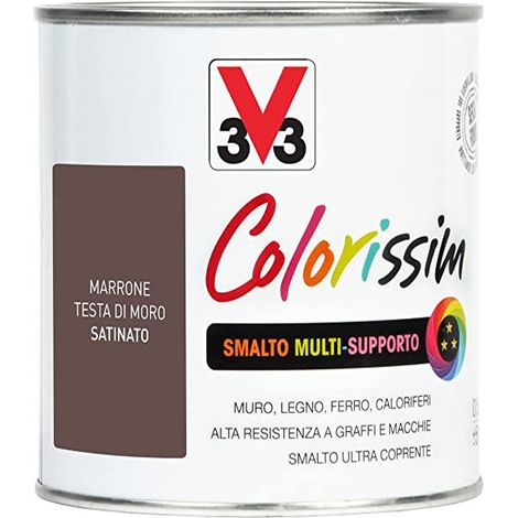 SMALTO MARRONE TESTA DI MORO 0,5 LT H20 MULTISUPERFICIE (1/2)