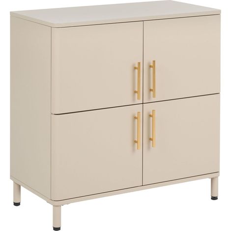 Credenza in acciaio a 4 ante con angoli arrotondati beige Ombura (1/5)