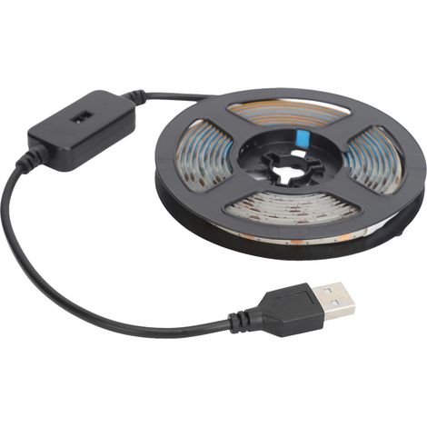 Ortviai Bande LED Blanche Flexible 2 m, Auto-adhésive, Étanche Drip Glue, Alimentation USB 5 V, avec Capteur de Mouvement pour Meubles
