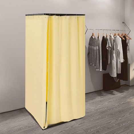 Cabine de vestiaire portable autoportante 85 x 85 x 200 cm avec rideau brise-vue pour la vie privée, portable et facile à monter pour magasin, foire commerciale, événement (1/5)