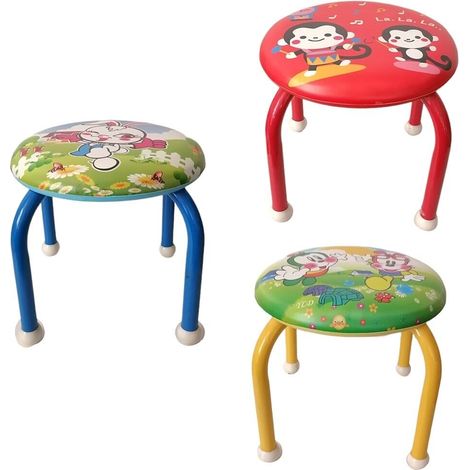 Sgabello per bambini sedia bimbi con trombetta blu giallo rosso per casa picnic campeggio giardino - colorigenerali: ROSSO (1/4)