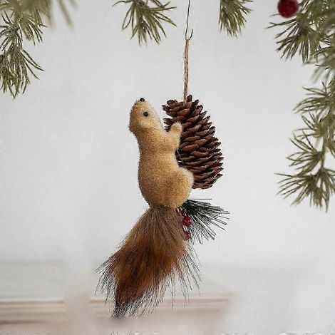 Kleiner Weihnachtsbaumschmuck, Eichhörnchen-Anhänger aus Schaumstoff, Dekoration für Zuhause und die Feiertage. (1/2)