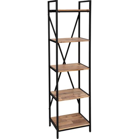 Bibliothèque Edena acacia et métal 45x180cm - Atmosphera créateur d'intérieur (1/5)