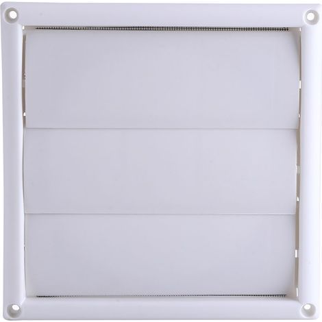 Grille d'aération en plastique 3 volets pour conduit mural, 20x20cm, avec filet de protection (1/5)