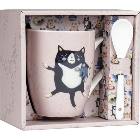 Mug avec cuillère Allen Desings - Crasy Cat