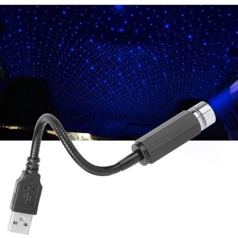 Ciel étoilé voiture USB LED ambiance toit, lumière atmosphère bleu violet clair (1/3)
