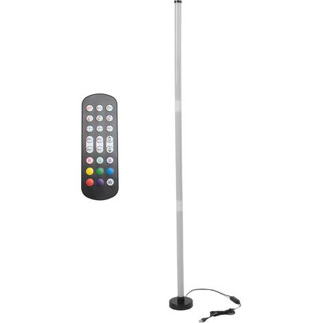 Lampadaire d'angle LED RGB à couleurs changeantes, synchronisation musicale, 1000 modes d'intensité, télécommande incluse, idéal pour chambre ou bar. (1/5)