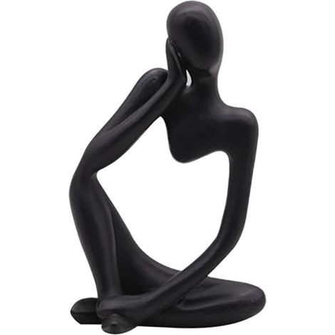 The Thinker Statue, Resin Thinker Sculpture, Abstract Statue, Modern Character Figures, Home Decoration, Office, Desk, Ornament, Birthday Gifts, Black Left