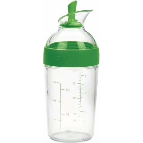 Good Grips – Shaker à vinaigrette compact - Shaker pour sauce salade - Bouteille transparente - verte (1/5)