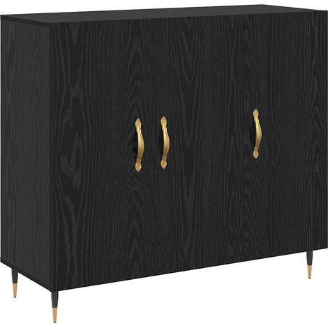 Buffet,Bahut,Meuble de Rangement Noir 90 x 34 x 80 cm Bois d'ingénierie CFW88478 (1/5)