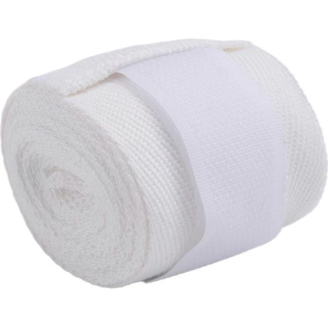 1 bandage élastique en coton de 2,5 m pour la boxe, le Sanda, le Muay Thaï, le MMA et le Taekwondo (blanc). (1/5)