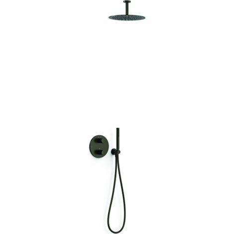 Kit robinet thermostatique encastré 2 voies pour douche Therm-box Noir bronze - TRES 26235003KMB