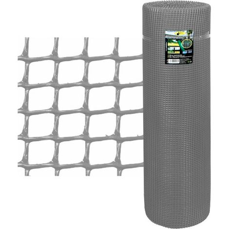 Telo di plastica grigio 1m x 25m, apertura 5mm, resistente alle intemperie - MARCA