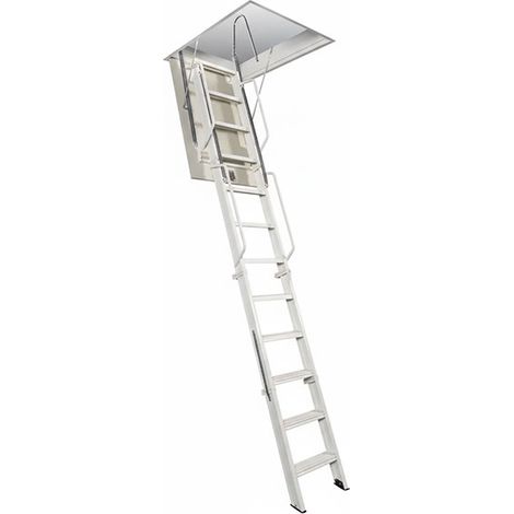 Mehrteilige Bodenleiter aus Stahl 4.00m - Deckenöffnung 140x90cm - ACI-QUA400/140-90